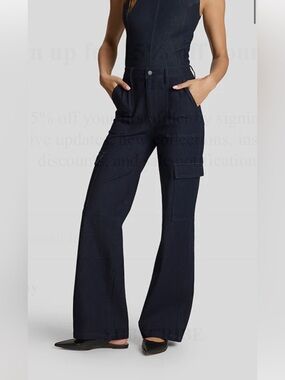 NWT Commando Do it All Wide Leg Cargo Jeans  in Solid Indigo